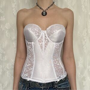 Vintage Coquette White Lace Corset